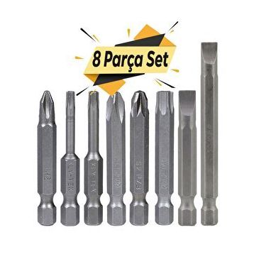 Badem10 Klytek Matkap Bits Düz Yıldız Torx 8 Parça Vidalama Ucu