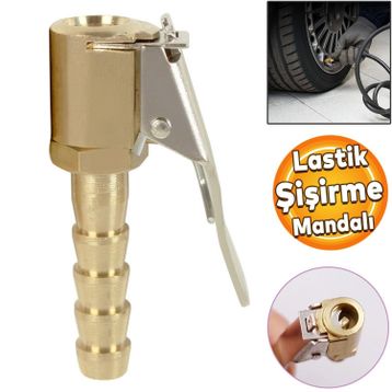 Badem10 Lastik Teker Top Hava Şişirme Kompresör Uyumlu Lastik Şişirme Mandalı