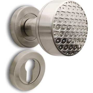 Badem10 Linda Kapı Tokmağı Topuzu Kolu Saten Kapı Kolu Yale Sağa Sola Uygun Metal Tokmak