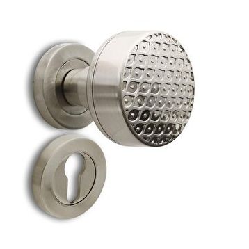 Badem10 Linda Kapı Tokmağı Topuzu Kolu Saten Kapı Kolu Yale Sağa Sola Uygun Metal Tokmak