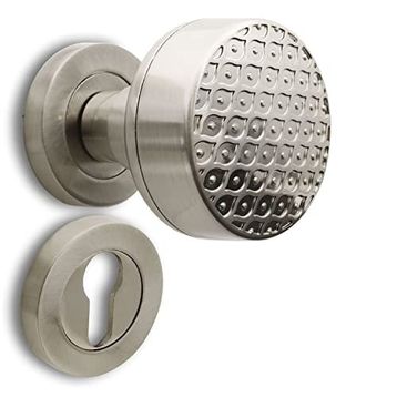 Badem10 Linda Kapı Tokmağı Topuzu Kolu Saten Kapı Kolu Yale Sağa Sola Uygun Metal Tokmak