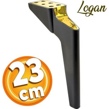 Badem10 Logan Lüks 23 cm Siyah Gold Baza Mobilya Kanepe Sehpa TV Ünitesi Koltuk Ayağı