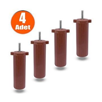 Badem10 M8 Civata Ayarlı Kahverengi Ayak 14 cm 4 Adet Kanepe Baza Koltuk Destek Ayağı