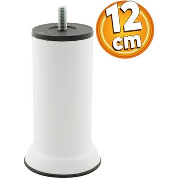 Badem10 M8 Civata Beyaz Metal Ayak 10 cm 12 Adet Mobilya Metal Kanepe Baza Koltuk Destek Ayağı