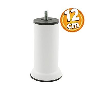 Badem10 M8 Civata Beyaz Metal Ayak 10 cm 12 Adet Mobilya Metal Kanepe Baza Koltuk Destek Ayağı