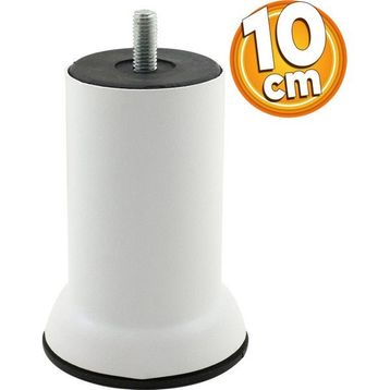 Badem10 M8 Civata Beyaz Metal Ayak 10 cm Mobilya Metal Kanepe Baza Koltuk Destek Ayağı