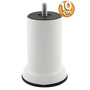 Badem10 M8 Civata Beyaz Metal Ayak 10 cm Mobilya Metal Kanepe Baza Koltuk Destek Ayağı