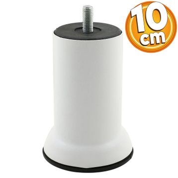 Badem10 M8 Civata Beyaz Metal Ayak 10 cm Mobilya Metal Kanepe Baza Koltuk Destek Ayağı