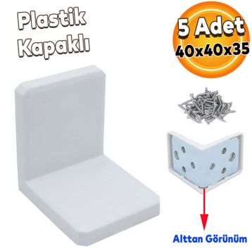 Badem10 Mobilya Dolap Askı Elemanı Beyaz 5 Adet Montaj Bağlantı Sabitleme Demiri