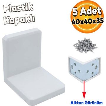 Badem10 Mobilya Dolap Askı Elemanı Beyaz 5 Adet Montaj Bağlantı Sabitleme Demiri
