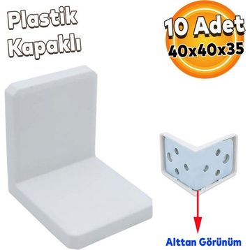 Badem10 Mobilya Dolap Askı Elemanı Montaj Bağlantı Beyaz 10 Adet Sabitleme Demiri