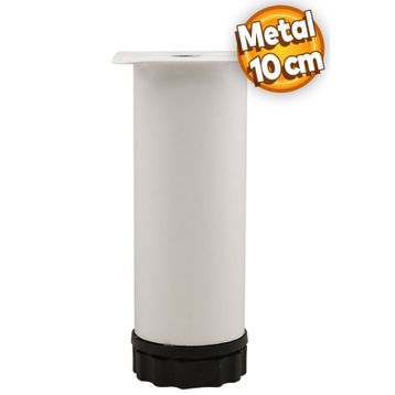 Badem10 Mobilya Kanepe Baza Koltuk Destek Ayağı Ayarlanabilir 10 cm Beyaz Metal Ayak