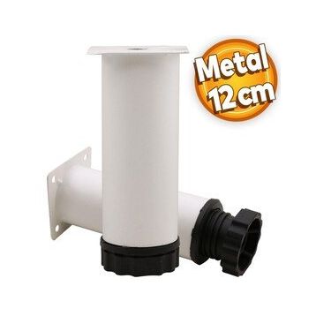 Badem10 Mobilya Kanepe Baza Koltuk Destek Ayağı Ayarlanabilir 12 cm Beyaz Metal Ayak