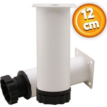 Badem10 Mobilya Kanepe Baza Koltuk Destek Ayağı Ayarlanabilir 12 cm Beyaz Metal Ayak