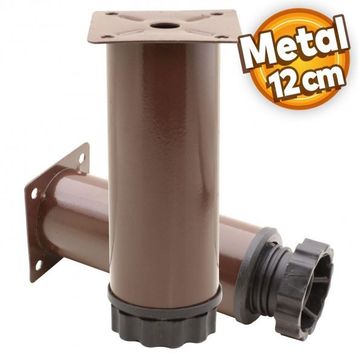 Badem10 Mobilya Kanepe Baza Koltuk Destek Ayağı Ayarlanabilir 12 cm Kahverengi Metal Ayak