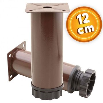 Badem10 Mobilya Kanepe Baza Koltuk Destek Ayağı Ayarlanabilir 12 cm Kahverengi Metal Ayak