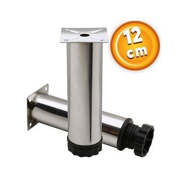 Badem10 Mobilya Kanepe Baza Koltuk Destek Ayağı Ayarlanabilir 12 cm Krom Metal Ayak