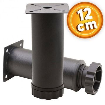 Badem10 Mobilya Kanepe Baza Koltuk Destek Ayağı Ayarlanabilir 12 cm Siyah Metal Ayak