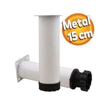 Badem10 Mobilya Kanepe Baza Koltuk Destek Ayağı Ayarlanabilir 15 cm Beyaz Metal Ayak
