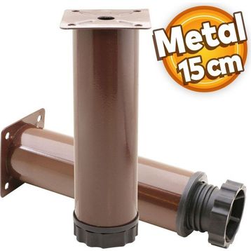 Badem10 Mobilya Kanepe Baza Koltuk Destek Ayağı Ayarlanabilir 15 cm Kahverengi Metal Ayak