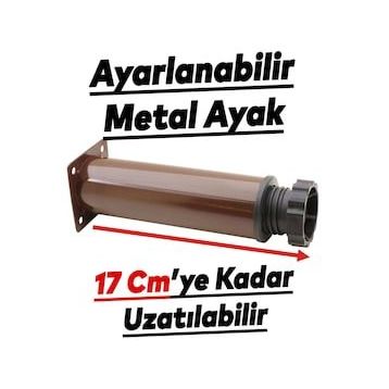 Badem10 Mobilya Kanepe Baza Koltuk Destek Ayağı Ayarlanabilir 15 cm Kahverengi Metal Ayak