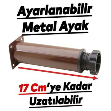 Badem10 Mobilya Kanepe Baza Koltuk Destek Ayağı Ayarlanabilir 15 cm Kahverengi Metal Ayak
