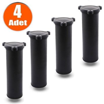 Badem10 Mobilya Kanepe Baza Koltuk Destek Ayağı Ayarlanabilir 15 cm Siyah Metal Ayak