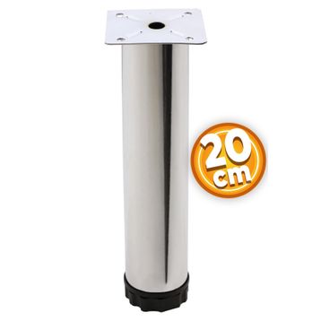 Badem10 Mobilya Kanepe Baza Koltuk Destek Ayağı Ayarlanabilir 20 cm Krom Metal Ayak