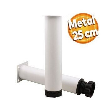 Badem10 Mobilya Kanepe Baza Koltuk Destek Ayağı Ayarlanabilir 25 cm Beyaz Metal Ayak