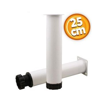 Badem10 Mobilya Kanepe Baza Koltuk Destek Ayağı Ayarlanabilir 25 cm Beyaz Metal Ayak