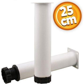 Badem10 Mobilya Kanepe Baza Koltuk Destek Ayağı Ayarlanabilir 25 cm Beyaz Metal Ayak