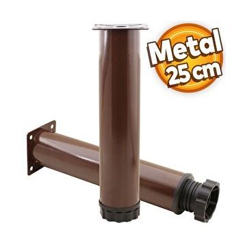Badem10 Mobilya Kanepe Baza Koltuk Destek Ayağı Ayarlanabilir 25 cm Kahverengi Metal Ayak