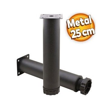 Badem10 Mobilya Kanepe Baza Koltuk Destek Ayağı Ayarlanabilir 25 cm Siyah Metal Ayak