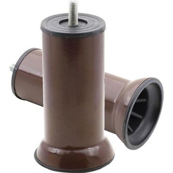 Badem10 Mobilya Kanepe Baza Koltuk Destek Ayağı M8 Civata 12 cm Kahverengi Ayak + 8'li Set Bağlantı Aparatı