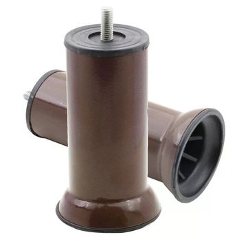 Badem10 Mobilya Kanepe Baza Koltuk Destek Ayağı M8 Civata 12 cm Kahverengi Ayak + 8'li Set Bağlantı Aparatı