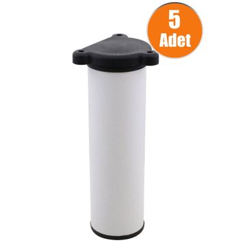 Badem10 Mobilya Kanepe Baza Koltuk Orta Destek Ayağı Ayarlanabilir 15 cm 5 Adet Beyaz Metal Ayak