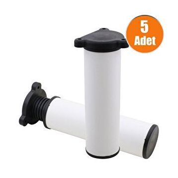 Badem10 Mobilya Kanepe Baza Koltuk Orta Destek Ayağı Ayarlanabilir 15 cm 5 Adet Beyaz Metal Ayak