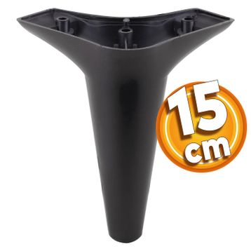 Badem10 Mobilya Kanepe Baza Koltuk Orta Destek Ayağı Ayarlanabilir 15 cm Siyah Metal Ayak