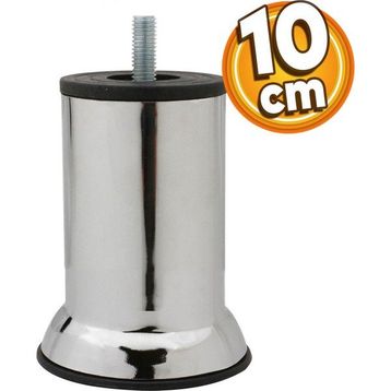 Badem10 Mobilya M8 Civata Krom Metal Ayak 10 cm Metal Kanepe Baza Koltuk Destek Ayağı