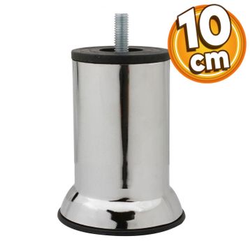 Badem10 Mobilya M8 Civata Krom Metal Ayak 10 cm Metal Kanepe Baza Koltuk Destek Ayağı