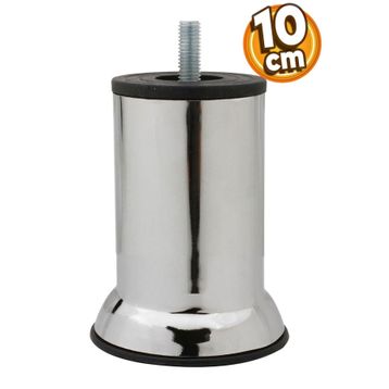 Badem10 Mobilya M8 Civata Krom Metal Ayak 10 cm Metal Kanepe Baza Koltuk Destek Ayağı