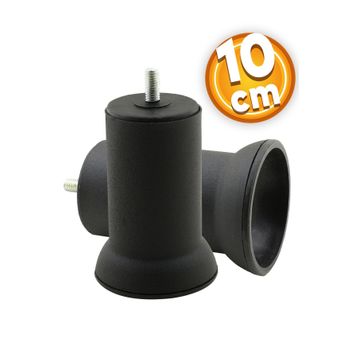 Badem10 Mobilya M8 Civata Siyah Metal Ayak 10 cm Metal Kanepe Baza Koltuk Destek Ayağı