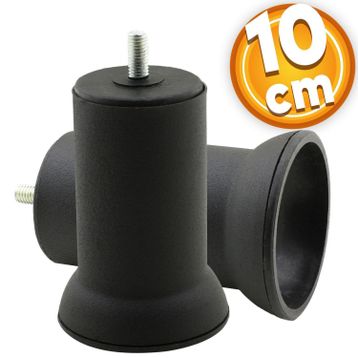 Badem10 Mobilya M8 Civata Siyah Metal Ayak 10 cm Metal Kanepe Baza Koltuk Destek Ayağı