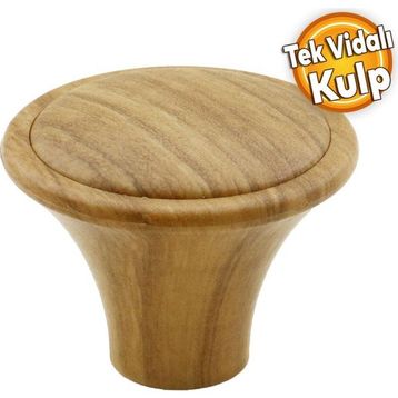 Badem10 Nehir Düğme Dolap Çekmece Plastik Kahverengi Tek Vidalı Kulp