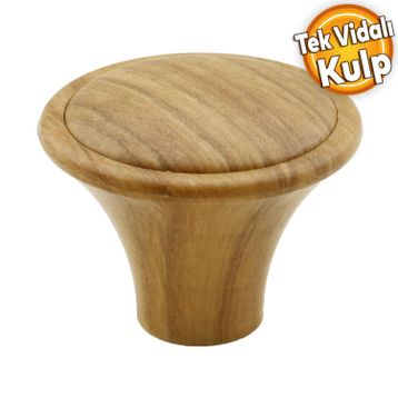 Badem10 Nehir Düğme Dolap Çekmece Plastik Kahverengi Tek Vidalı Kulp