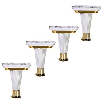 Badem10 Nitra 15 cm Beyaz Gold Baza Ayak 4 Adet Mobilya Kanepe Koltuk Ünite Ayağı