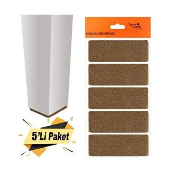Badem10 Nobel Masa Sandalye Parke Zemin Koruyucu Yapışkanlı Dikdörtgen 40x90 mm 5'li Paket Keçe