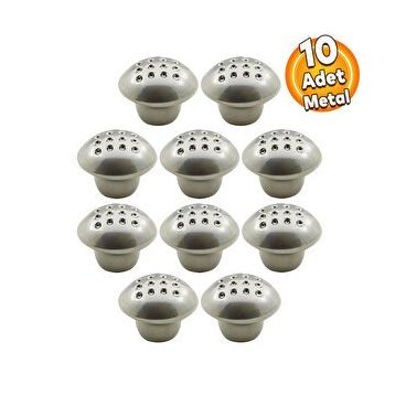 Badem10 Noktalı Mantar Düğme Çekmece Dolap Kapak Krom 10 Adet Kulp