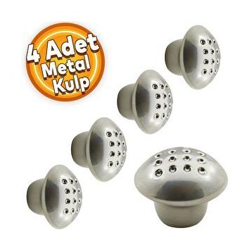 Badem10 Noktalı Mantar Düğme Çekmece Dolap Kapak Krom 4 Adet Kulp