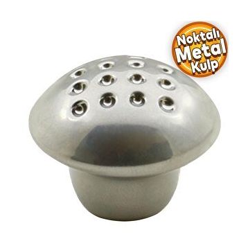 Badem10 Noktalı Mantar Düğme Çekmece Dolap Kapak Krom Metal Kulp